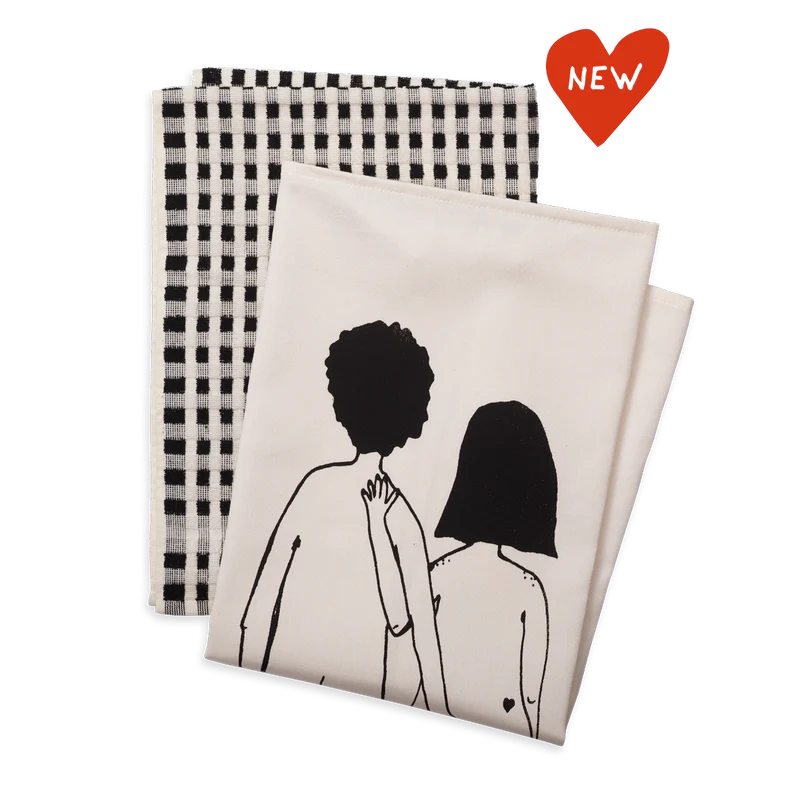 Set keukenhanddoeken | Naked couple