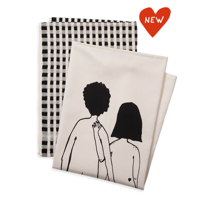 Set keukenhanddoeken | Naked couple