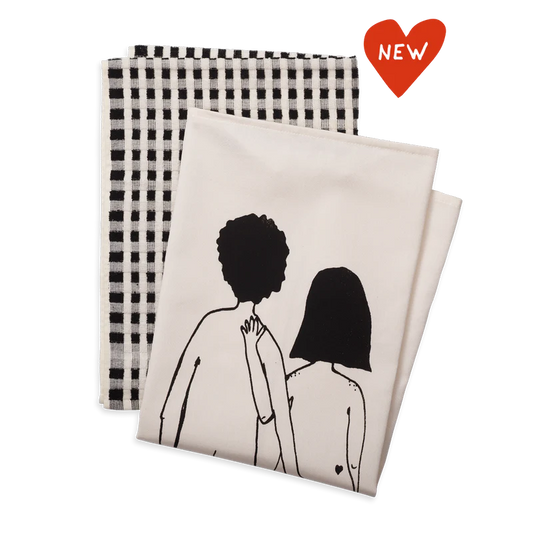 Set keukenhanddoeken | Naked couple