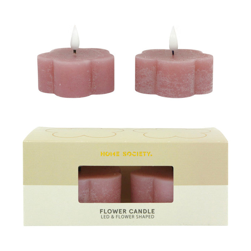 Set van 2 led kaarsen | Bloemen