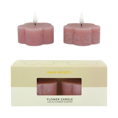 Set van 2 led kaarsen | Bloemen