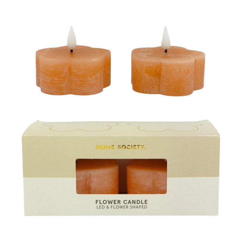 Set van 2 led kaarsen | Bloemen
