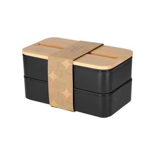 Lunchdoos met bestek| Zwart