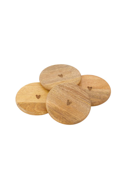Set van 4 onderzetters | hout