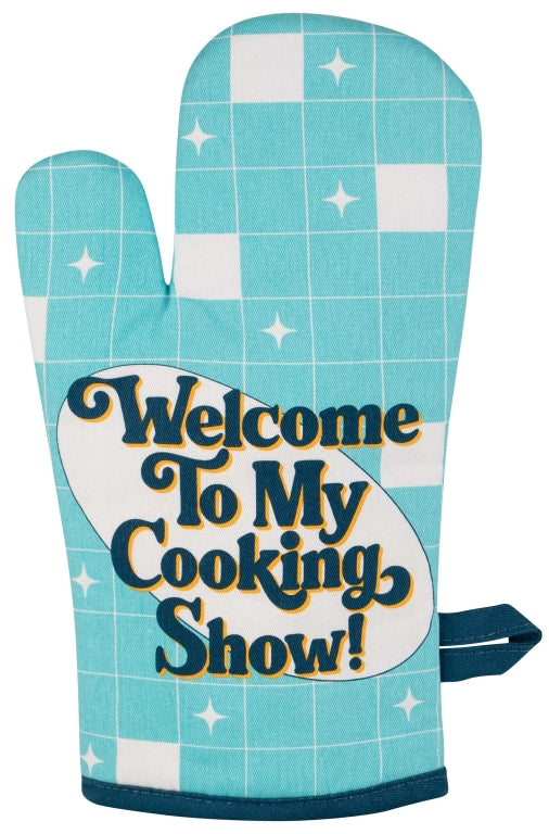 Ovenhandschoen "Welcome to my cooking show"