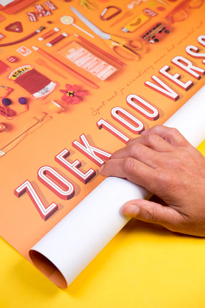 XL-spelposter 100 verschillen| orange