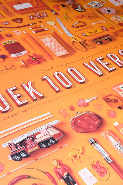 XL-spelposter 100 verschillen| orange