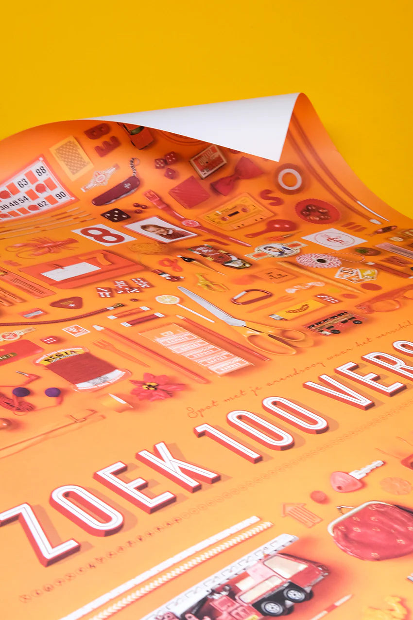 XL-spelposter 100 verschillen| orange