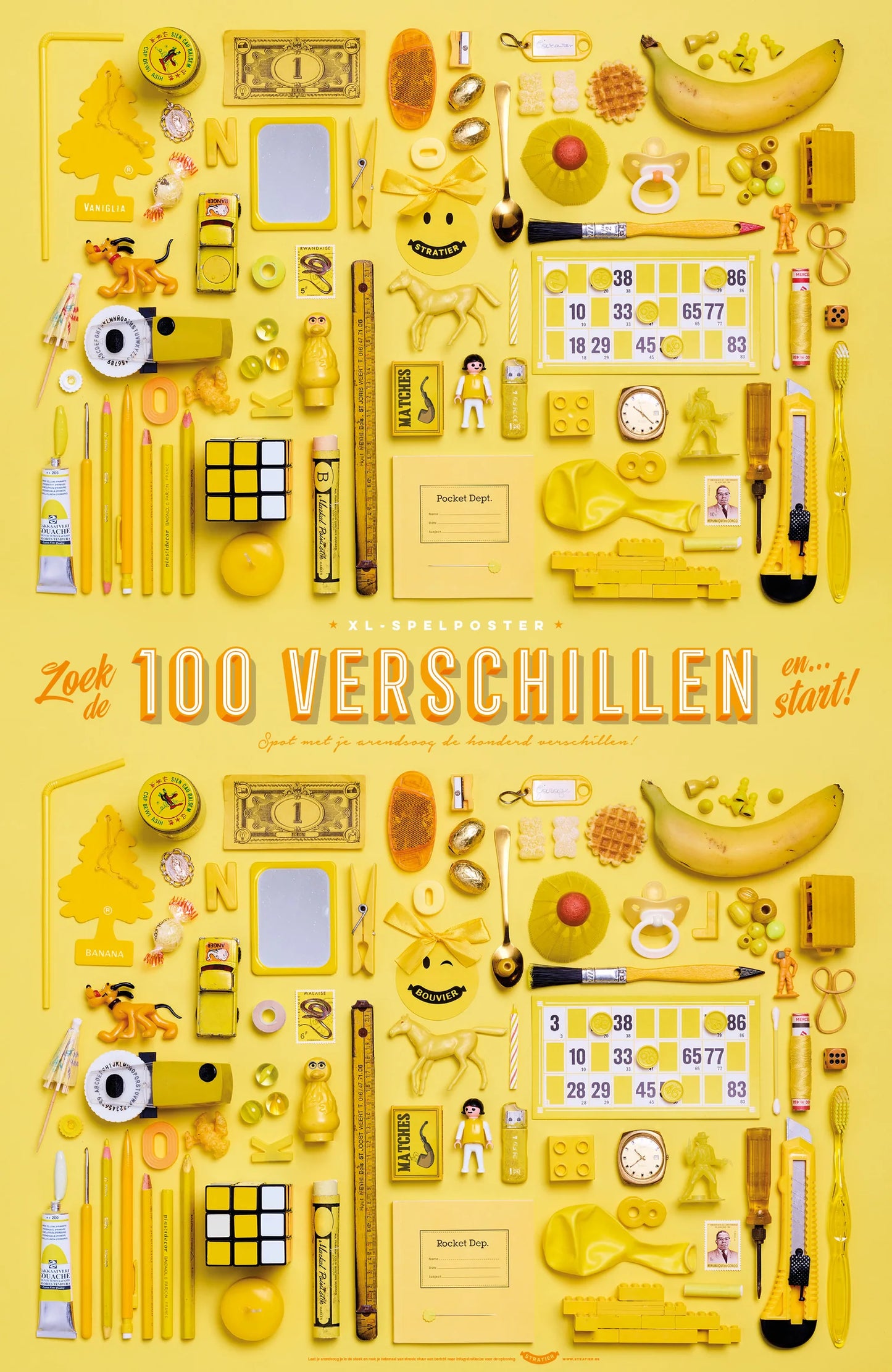 XL-spelposter 100 verschillen| geel