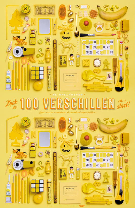 XL-spelposter 100 verschillen| geel