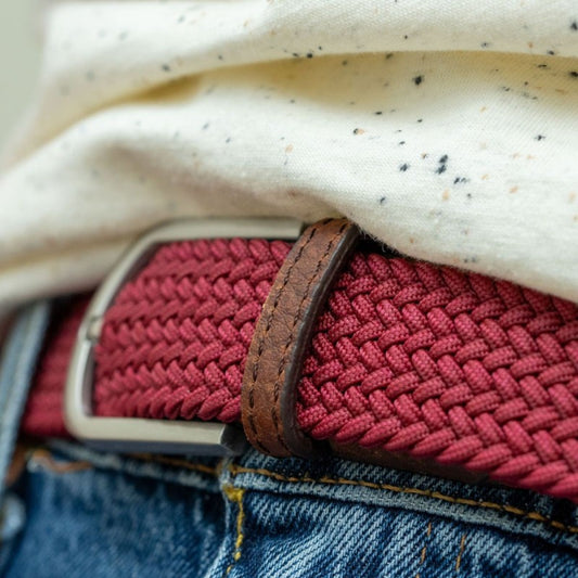 Gevlochten riem Garnet