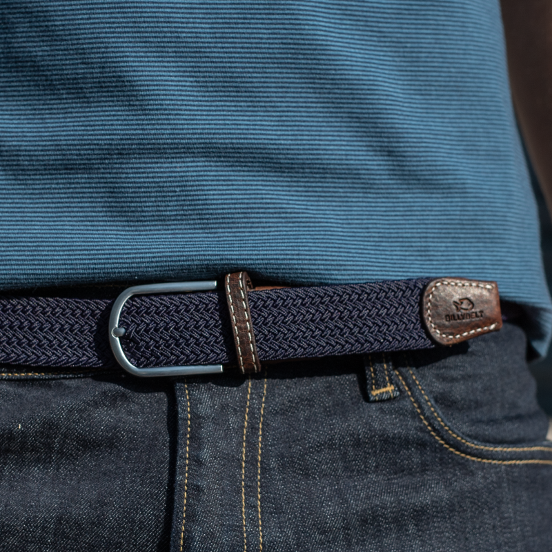 Gevlochten riem Navy Blue