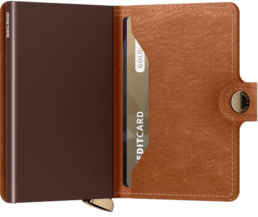 Secrid Mini Wallet I Embross Line Cognac