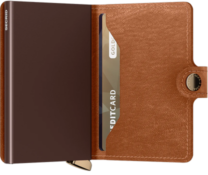 Secrid Mini Wallet I Embross Line Cognac