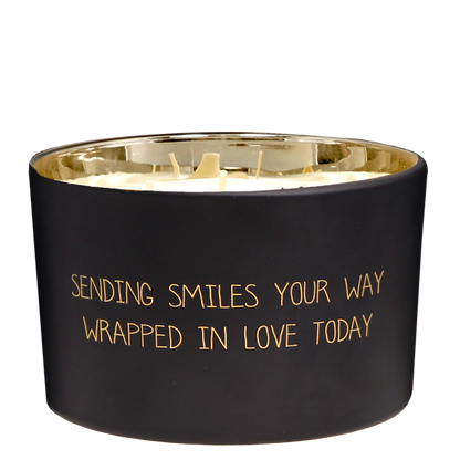 Geurkaars 'Sending smiles your way wrapped in love today'