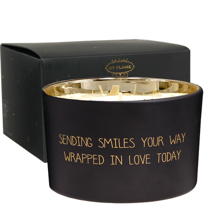 Geurkaars 'Sending smiles your way wrapped in love today'