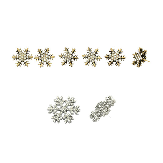 Set sneeuwvlokpinnen voor kaars