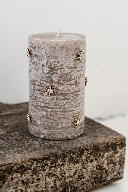 Set sneeuwvlokpinnen voor kaars