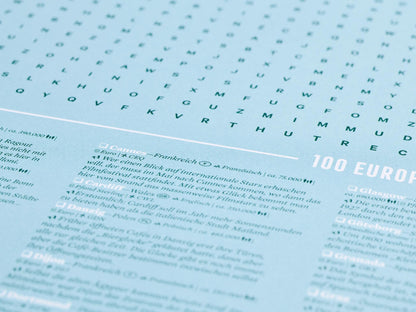 XL-spelposter | Woordzoeker 100 Europese steden