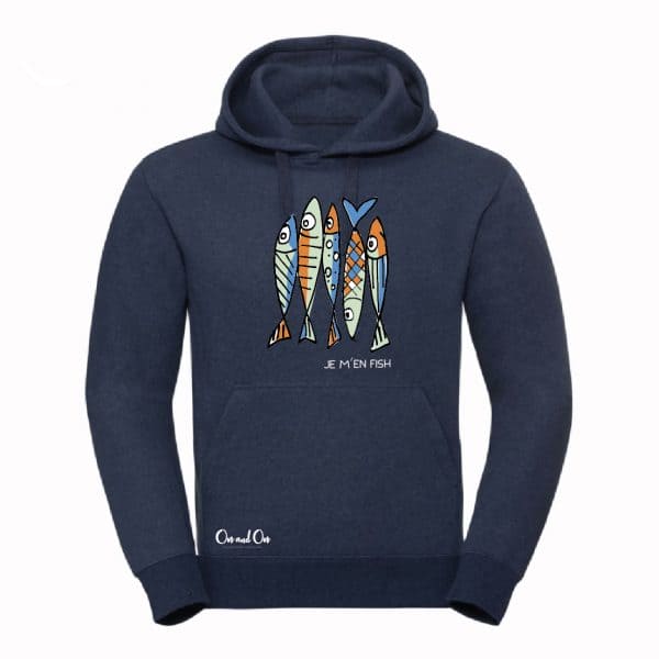 Sweater Je m'en fish| donkerblauw