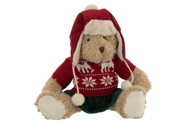 Teddybeer met kersttrui