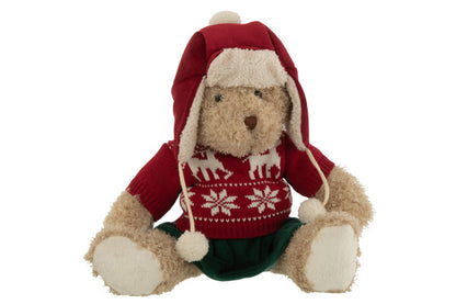 Teddybeer met kersttrui