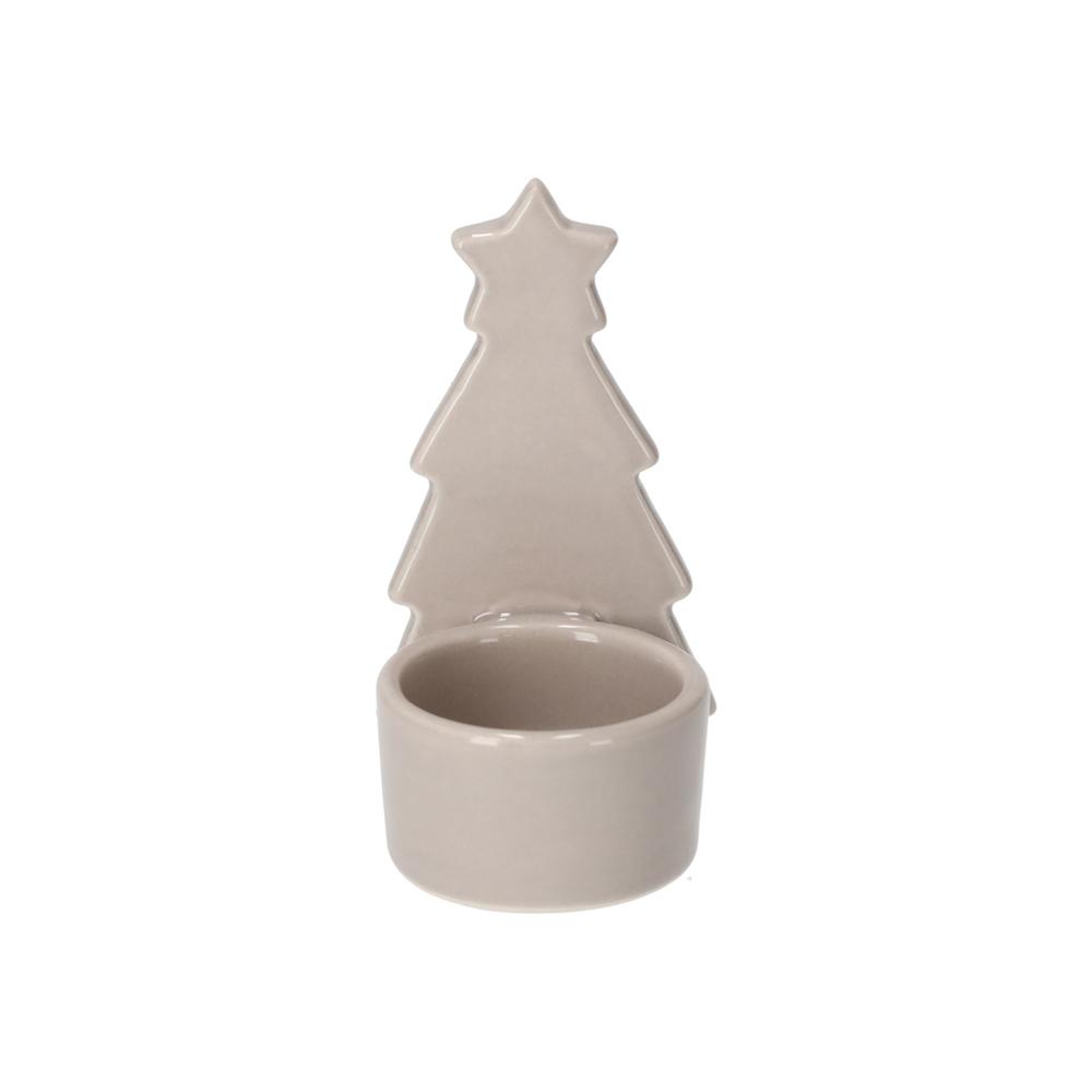 Theelichthouder kerstboom|taupe