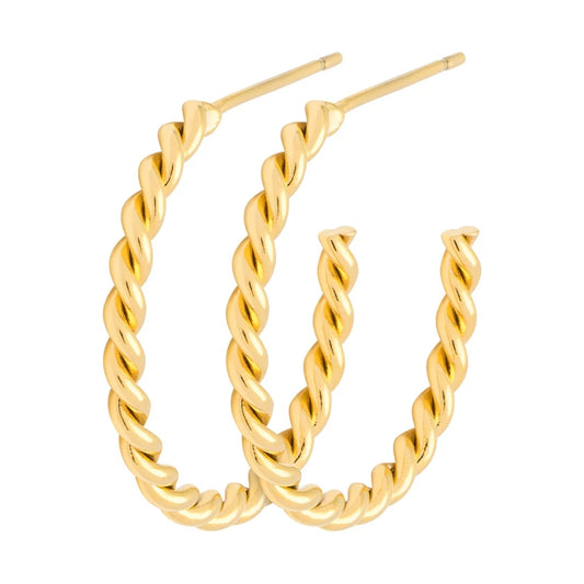 LULU -  Oorbellen Twisted hoops | Goud