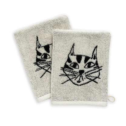 Set van 2 washandjes | kat