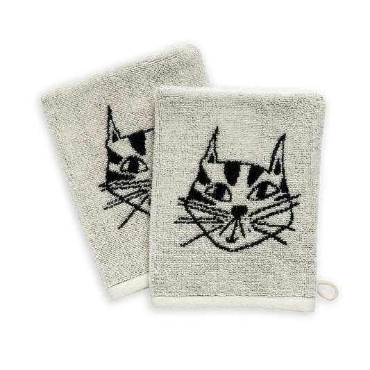Set van 2 washandjes | kat