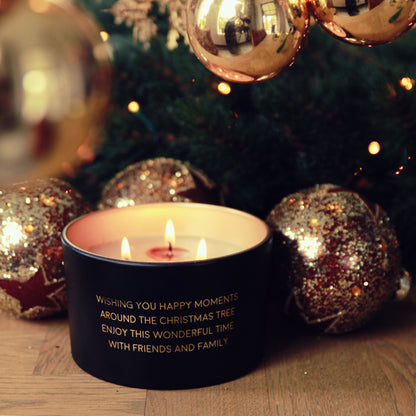 Geurkaars "Wishing you happy moments around the Christmas tree"