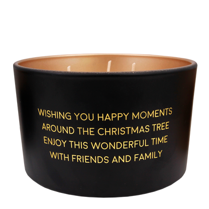Geurkaars "Wishing you happy moments around the Christmas tree"