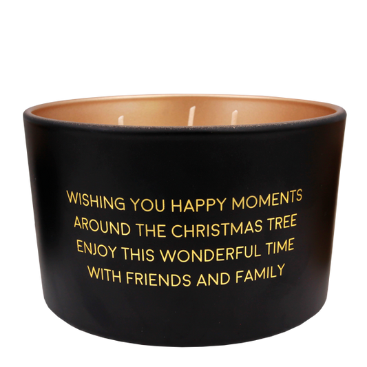 Geurkaars "Wishing you happy moments around the Christmas tree"