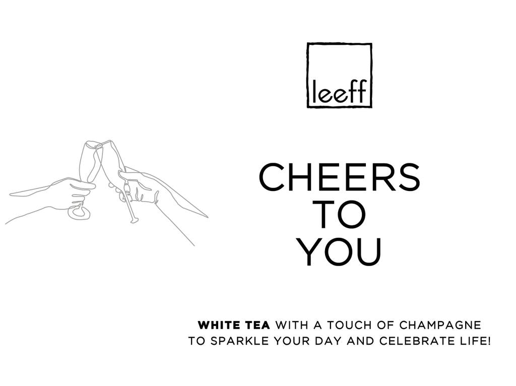 Koker met 20 zakjes witte thee 'Cheers to you'