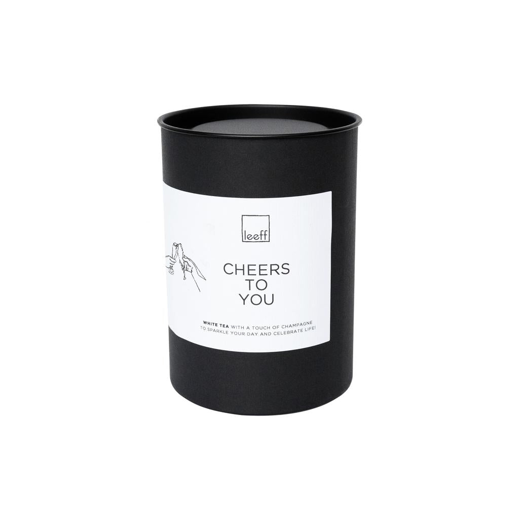 Koker met 20 zakjes witte thee 'Cheers to you'