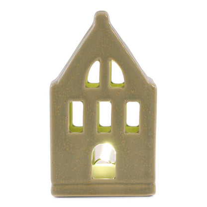 Groen LED huisje in keramiek
