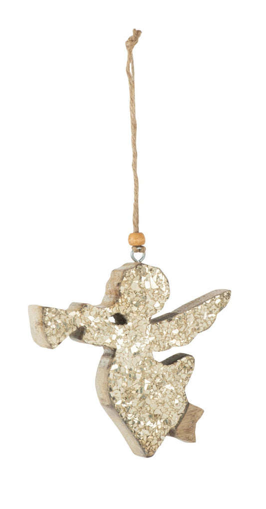 Hanger engel in glittergoud