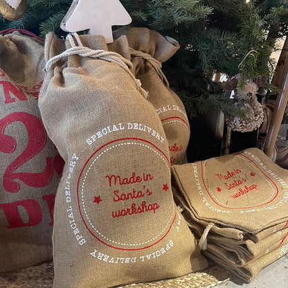 Kerstzak in jute